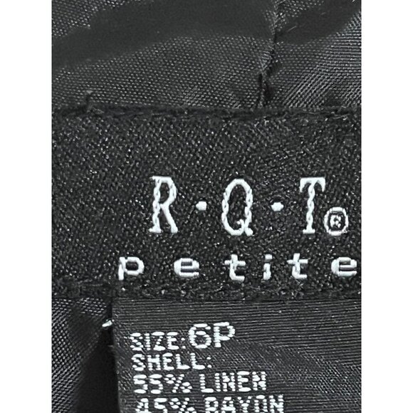 Linen Floral Jacket 6P Black Boho Western Old Money Classic Chic Preppy Retro - Picture 4 of 10